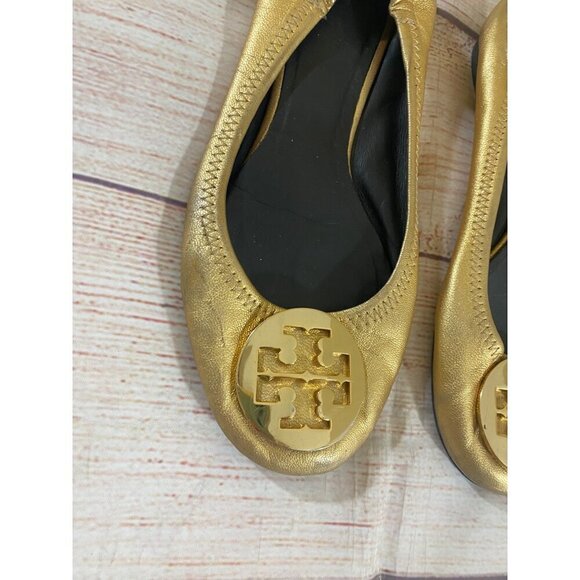 Tory Burch Women's Designer Gold Classic Designer Ballet Flats - 6.5 - Picture 3 of 12
